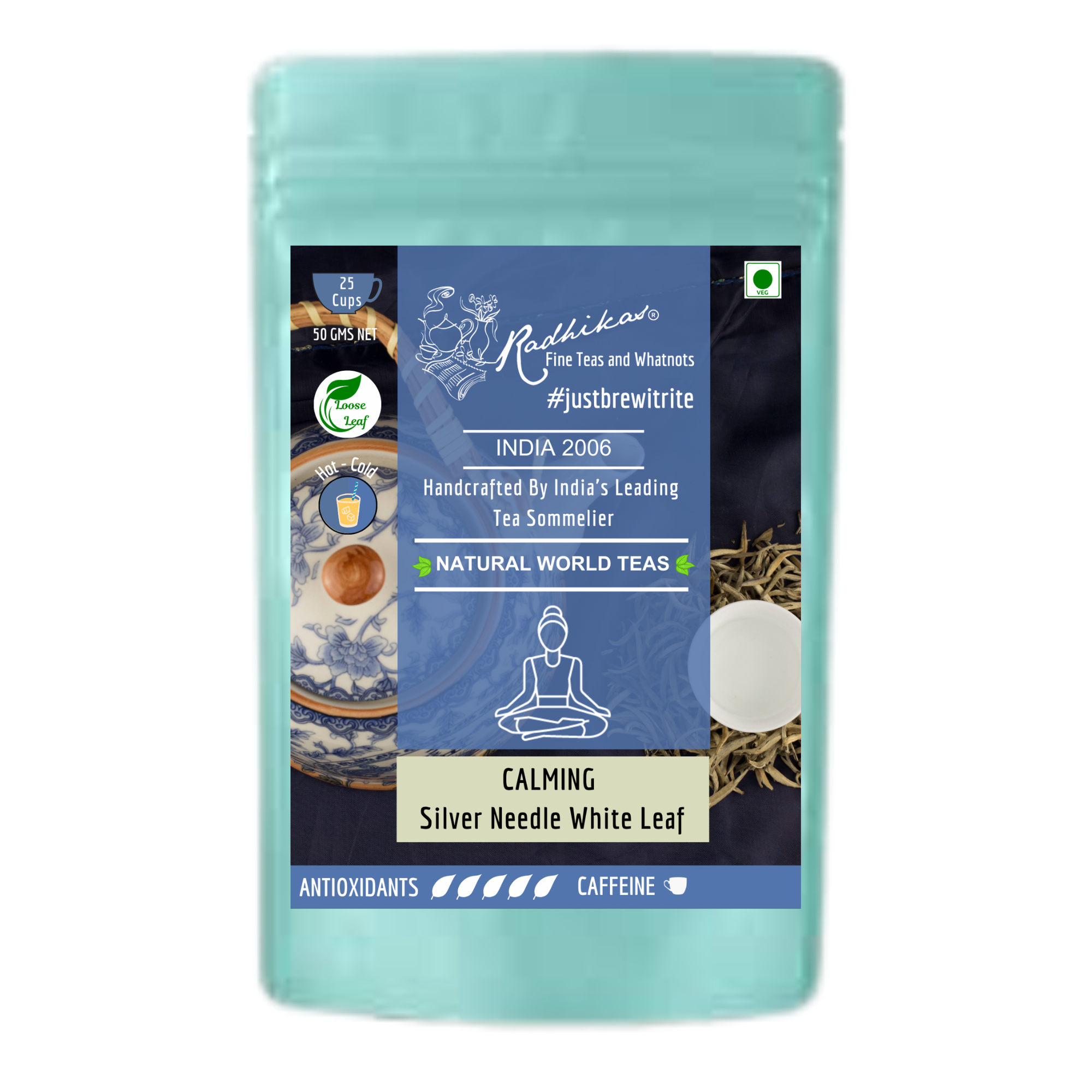 Radhika's Fine Teas CALMING Silver Needle White Leaf Tea (50g)