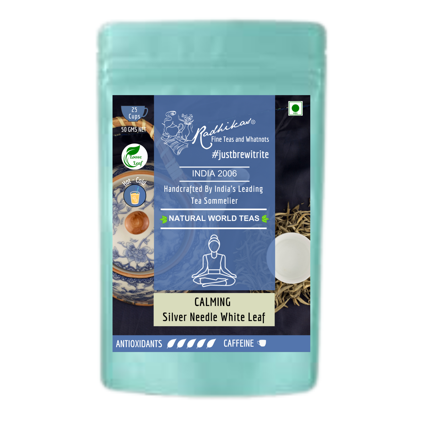 Radhika's Fine Teas CALMING Silver Needle White Leaf Tea (50g)