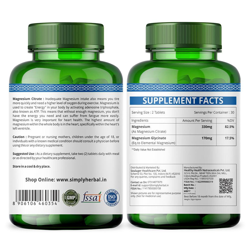 Simply Herbal Magnesium Citrate Tablet - 90 Tablets
