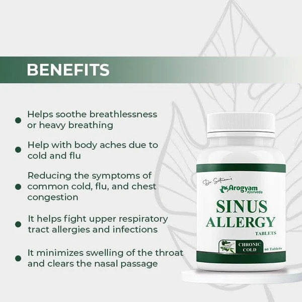 Dr. Satnam's Arogyam Sinus Tablets for Allergies (60 Tablets x 2 Units)