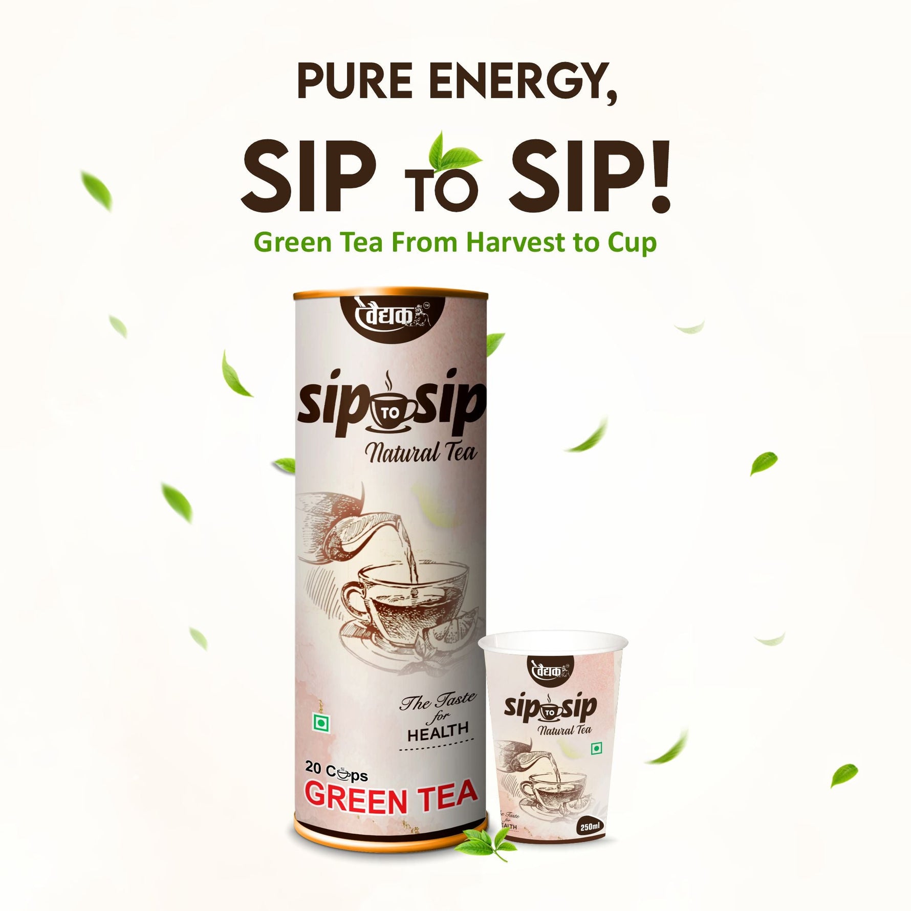 Swadeshi Sip to Sip Green Tea – 100% Organic Wellness in a Cup