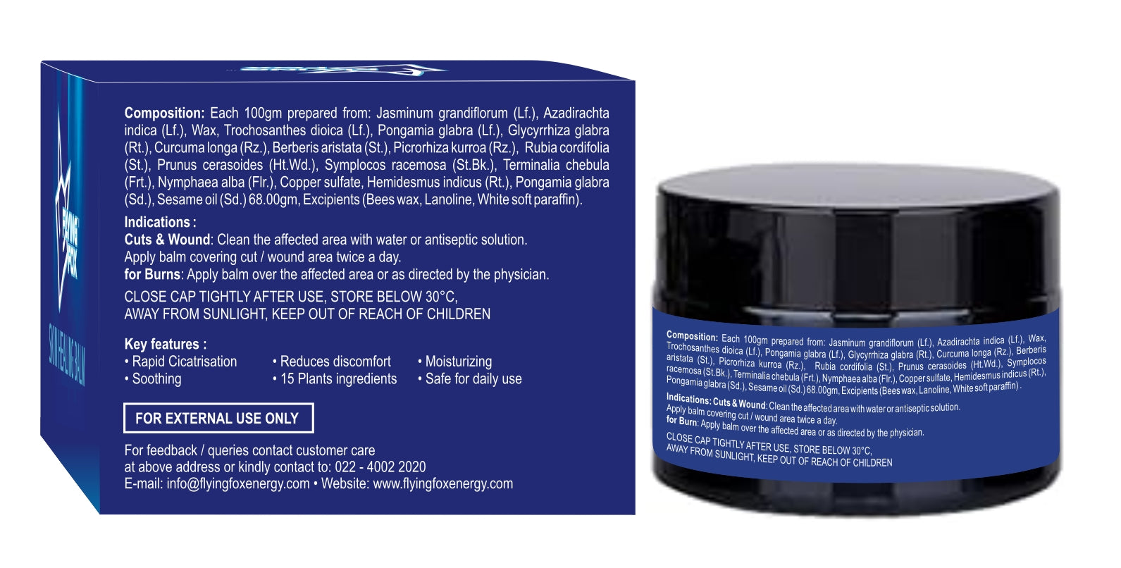 Flying Fox Skin Healing Balm - Intensive Repair for Dry, Cracked Skin (40g)