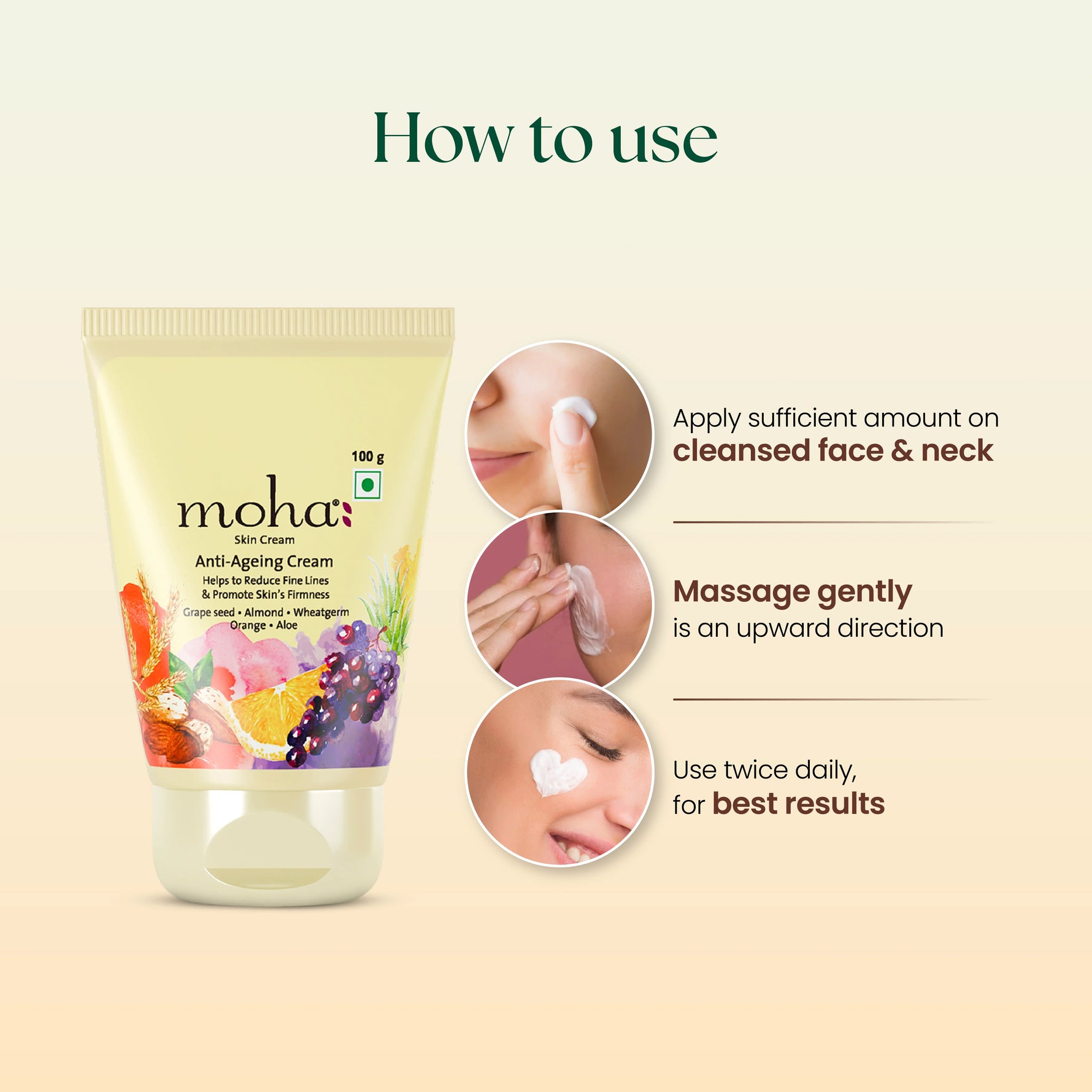 Moha Anti-Ageing Cream 100g - Ayurvedic Wrinkle Repair & Face Glow Cream