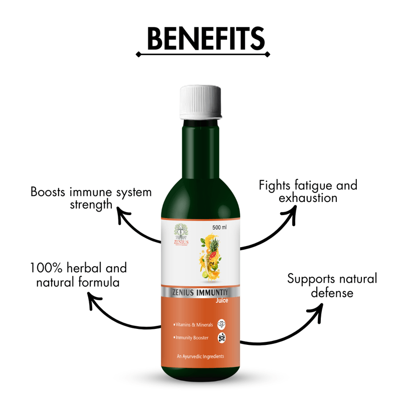 Zenius Immuntiy Juice - Herbal Juice to Strengthen Immune System, Fight Fatigue, and Promote Overall Health - 500ml Juices