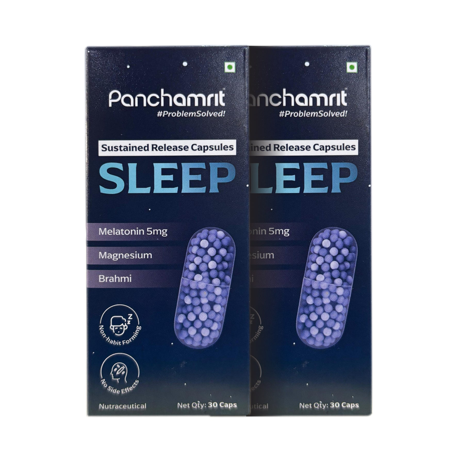 Panchamrit Sustained Release Capsule For Sleep with 5mg Melatonin, 30mg Valerian Root |Tart Cherry, Magnesium, Vitamin B6&B12 |Deep, Relaxing, Undisturbed Sleep |Non-Habit Forming