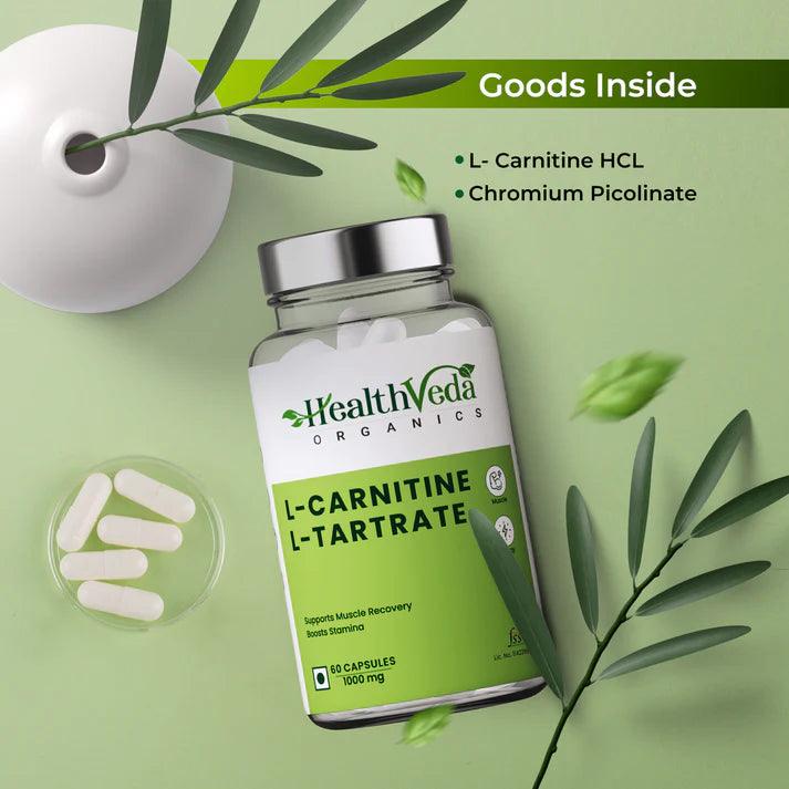 Health Veda Organics L- Carnitine L-Tartrate Capsule - 60 Capsules