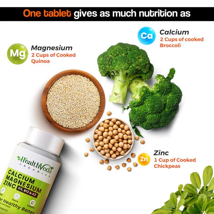 Health Veda Organics Calcium Magnesium Zinc