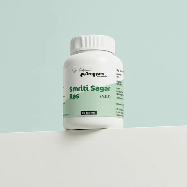 Dr. Satnam’s Arogyam Ayurveda Smriti Sagar Ras (A.S.S, 60 Tablets) | Classical Ayurvedic Herbo-Mineral Tonic for Memory, Cognitive Function & Nervous System Health
