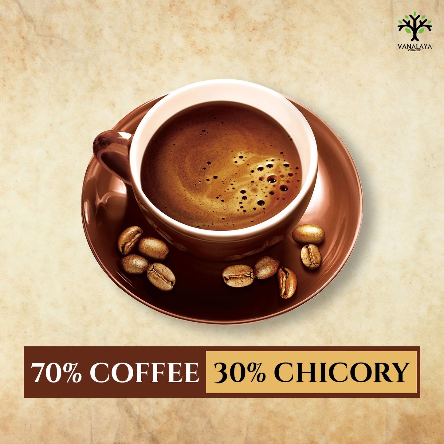 Vanalaya Southern Classic Instant Coffee 70% Arabica & 30% chicory Coffee - 50gm