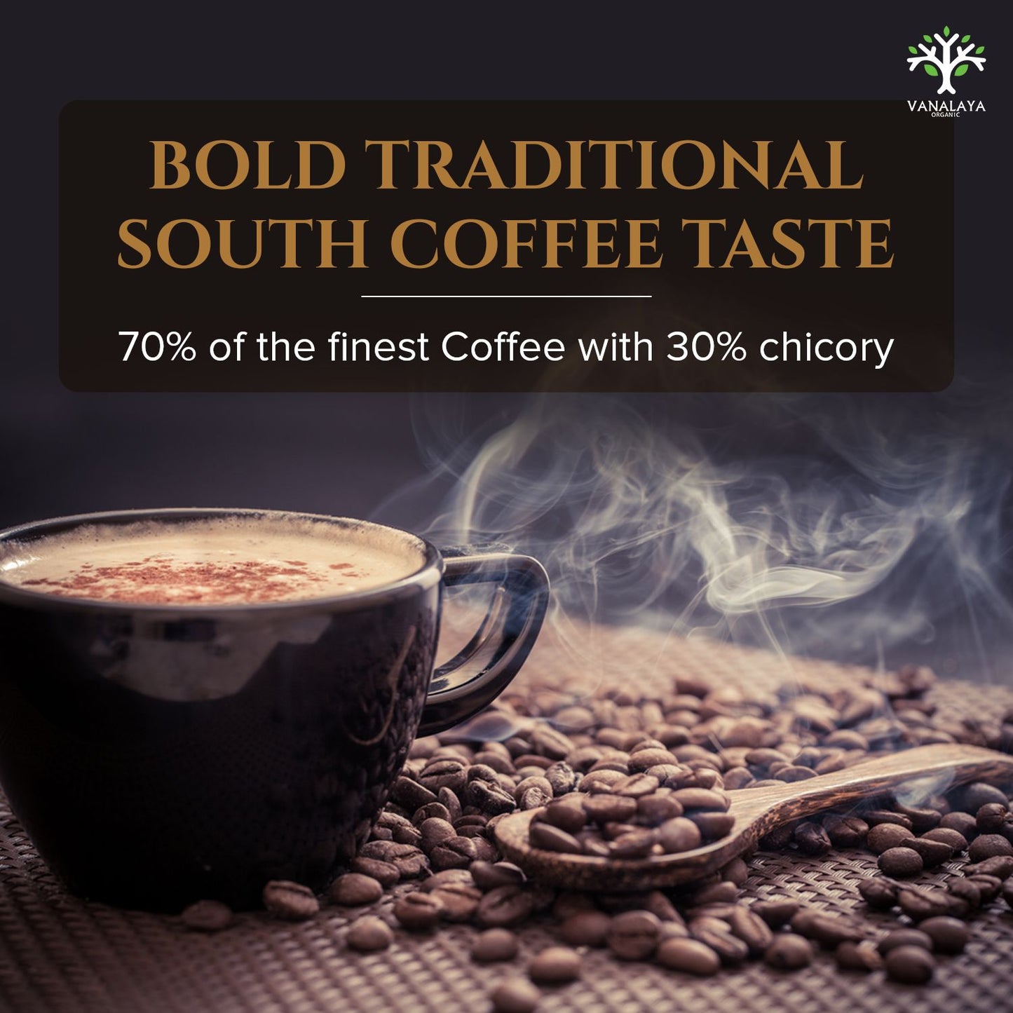 Vanalaya Southern Classic Instant Coffee 70% Arabica & 30% chicory Coffee - 50gm
