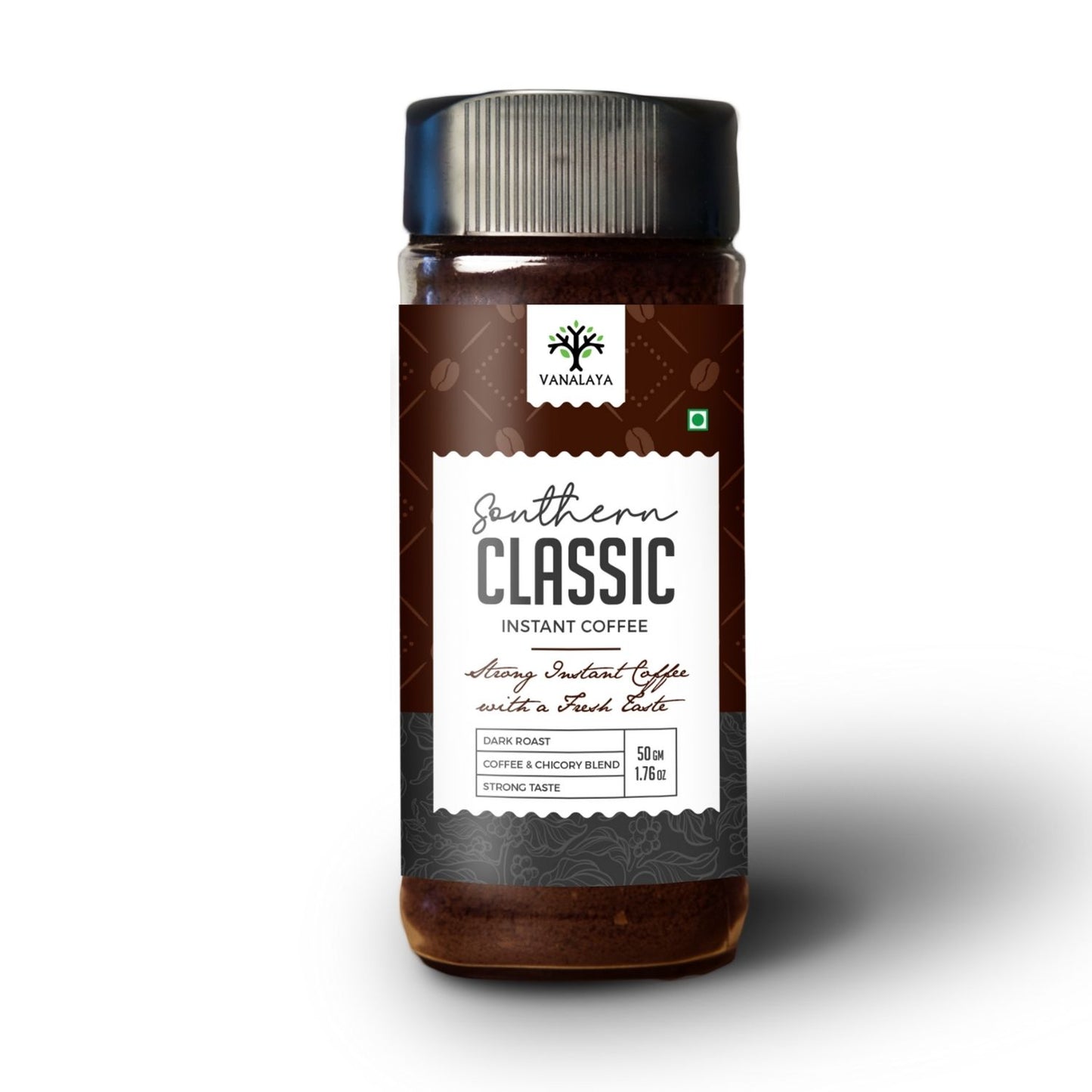 Vanalaya Southern Classic Instant Coffee 70% Arabica & 30% chicory Coffee - 50gm