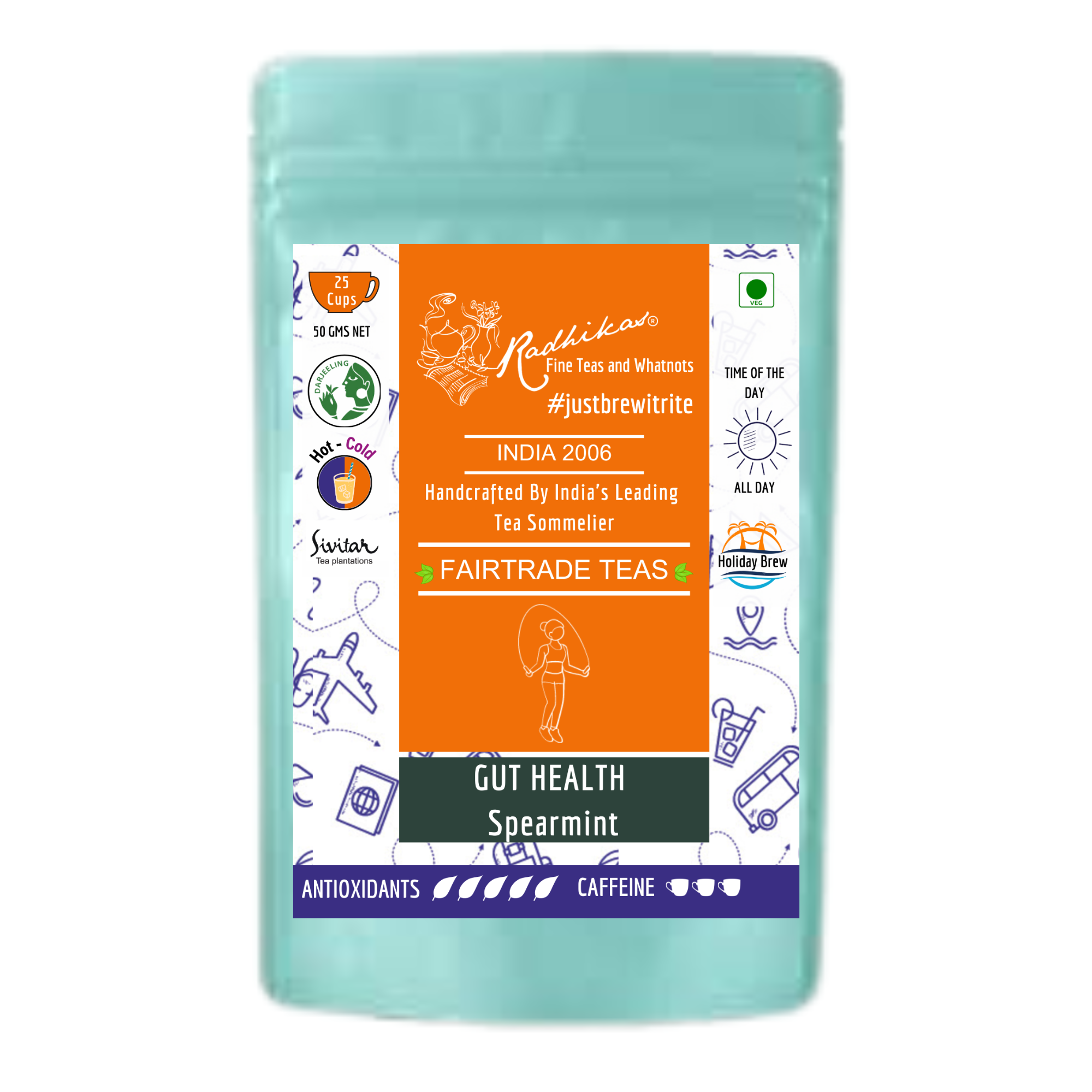 Radhikas Fine Teas Gut Health Spearmint Darjeeling Leaf - 50gm