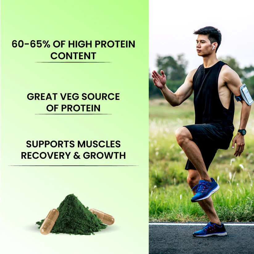 Cipzer Spirulina Capsule - 60 Capsules | Boost Immunity, Energy, Detox, Skin Health & Overall Wellness