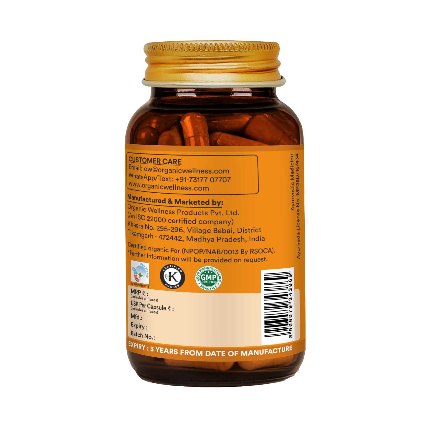 Organic Wellness Spirulina 90 Capsules for Immune Support and Detoxification | Natural Energy Boost and Vital Nutrients