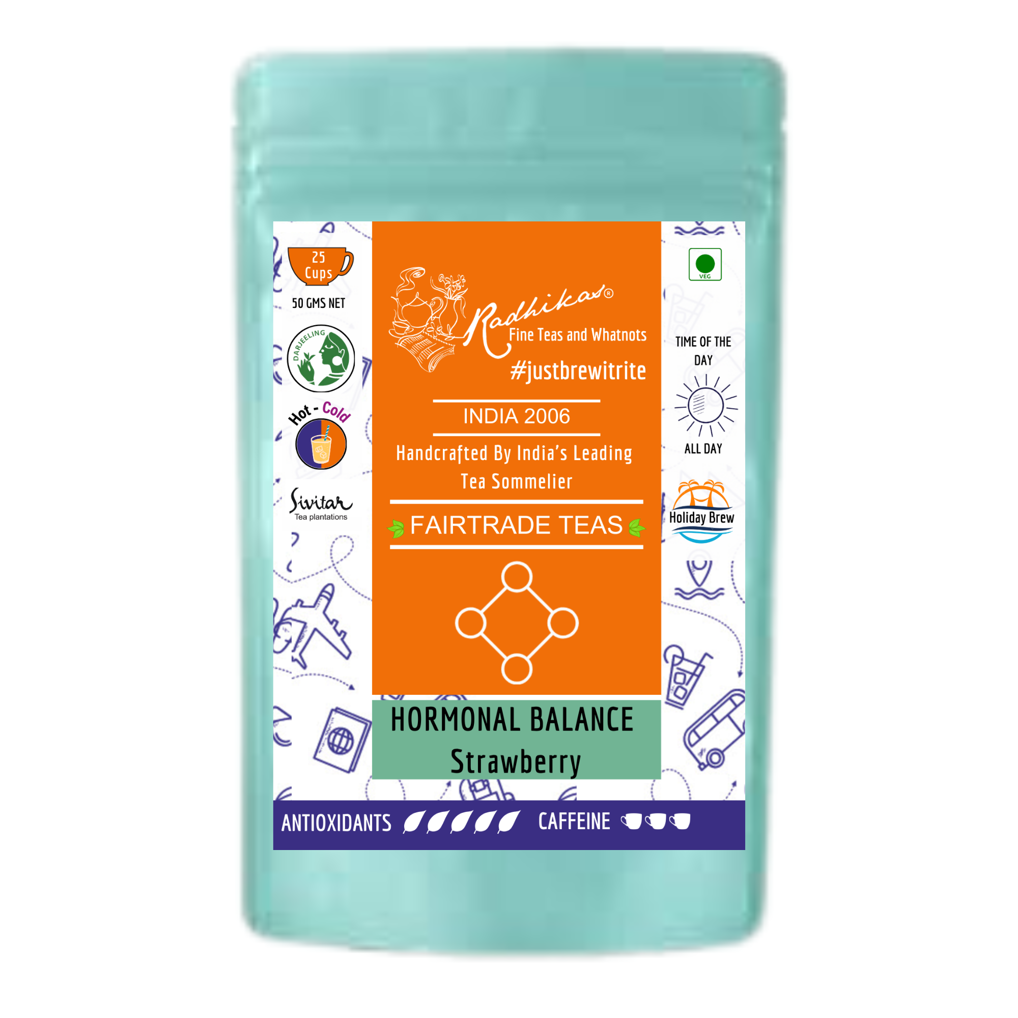 Radhikas Fine Teas Hormonal Balance Strawberry Darjeeling Leaf - 50gm