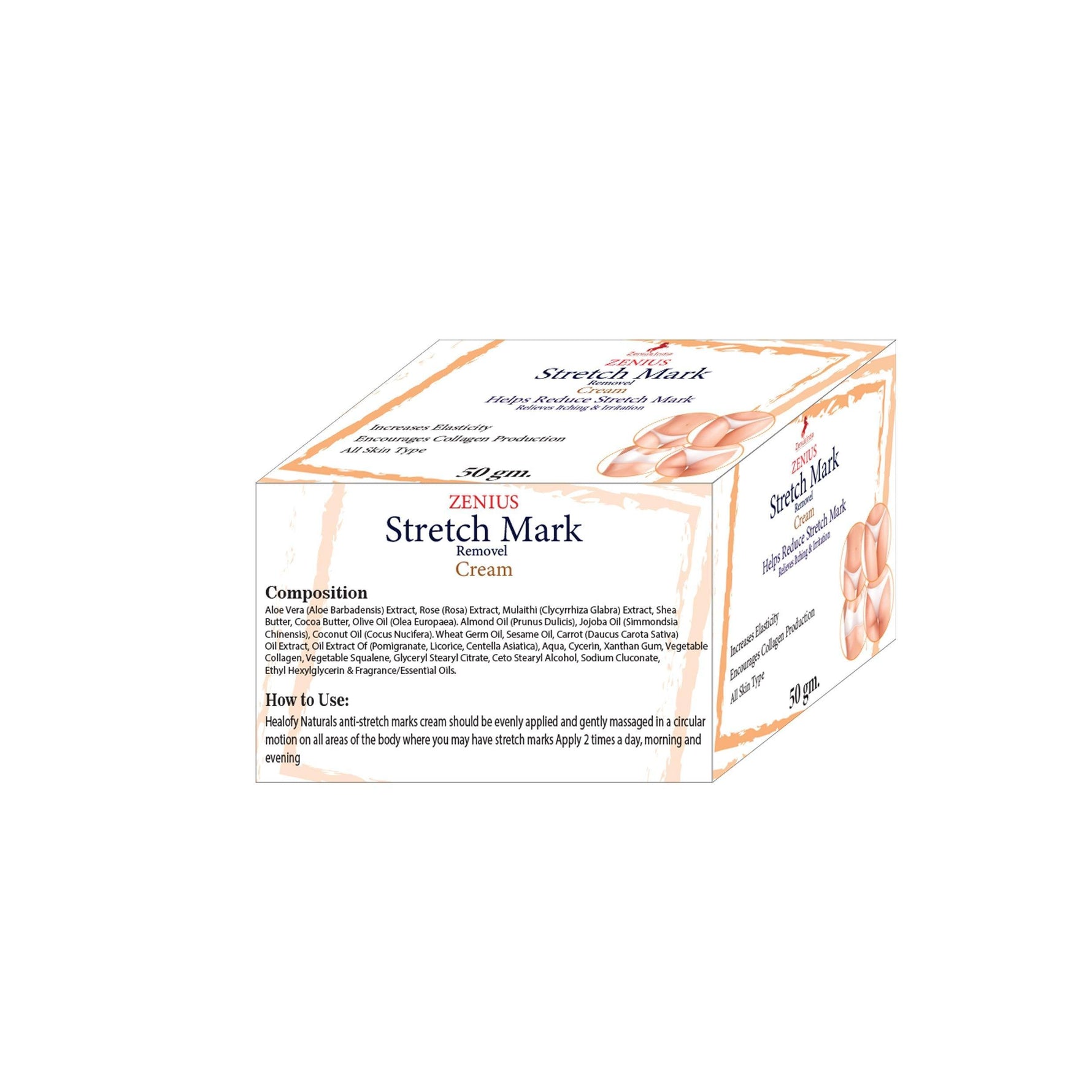 Zenius Stretch Mark Cream for All Skin Types - 50gm Cream