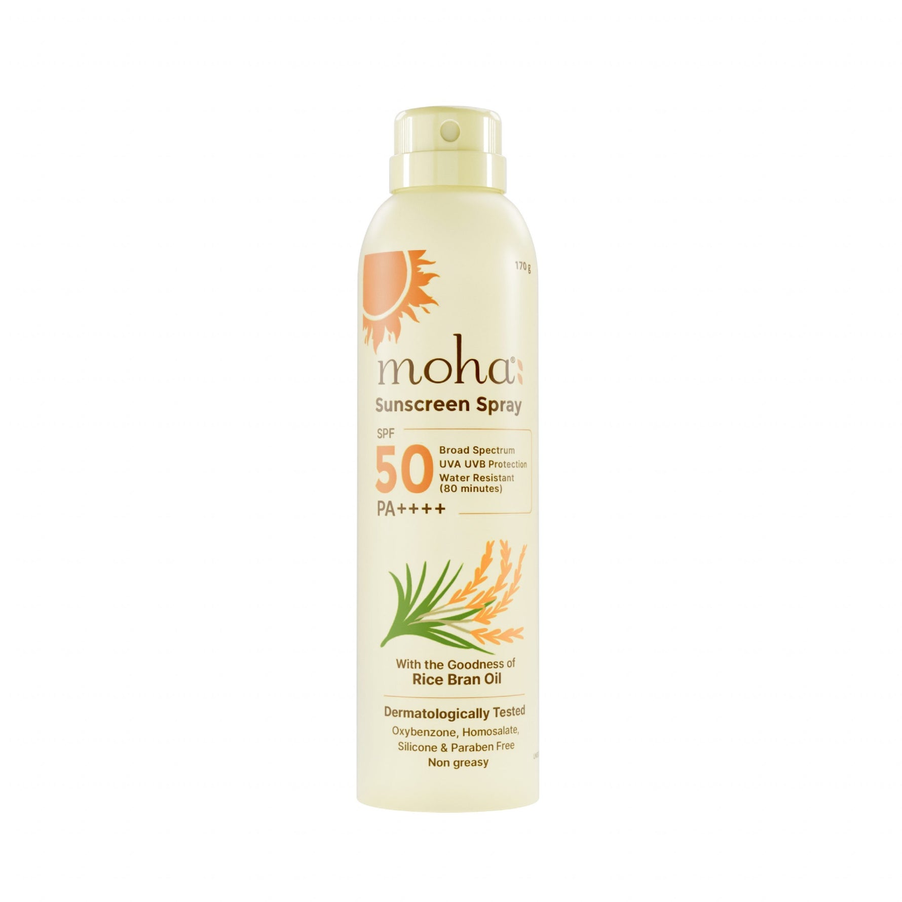 Moha Sunscreen Spray SPF 50 PA++++ - Broad Spectrum UVA/UVB No White Cast Mist