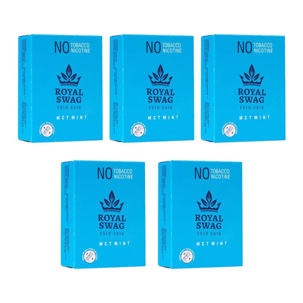 Royal Swag Herbal Cigarettes Mint Flavour - Tobacco Free (100 Sticks - Pack of 5)