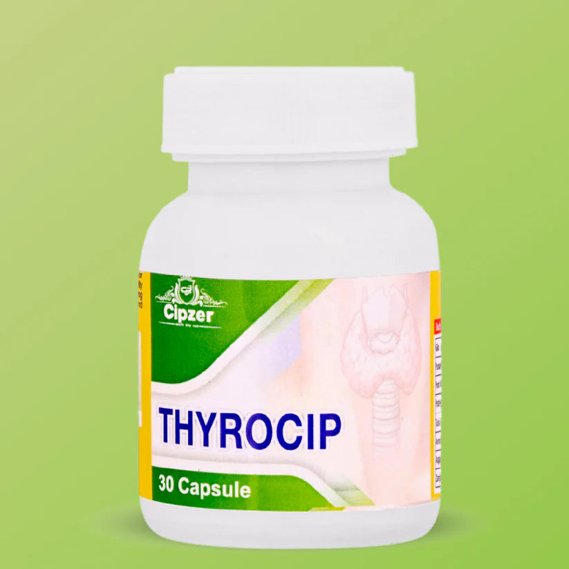 Cipzer Thyrocip Capsules - 30 Capsules | Herbal Support for Thyroid, Hypothyroidism, Hyperthyroidism & Metabolism