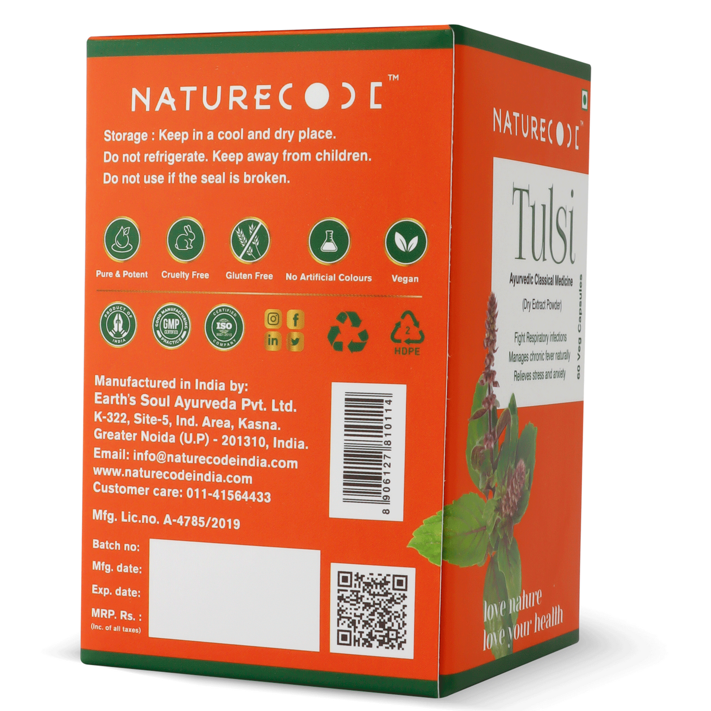 Nature Code Tulsi Veg Capsule - 60 Capsules