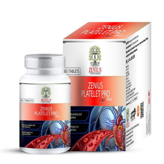 Zenius Platelet Pro Tablet - Platelet Medicine for Increasing Blood Platelets - 60 Tablets