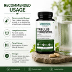 Vitalmins Tribulus Terrestris Tablets | Standardized Extract for Peak Athletic Performance, Physical Strength & Daily Vitality – 60 Tablets