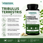 Vitalmins Tribulus Terrestris Tablets | Standardized Extract for Peak Athletic Performance, Physical Strength & Daily Vitality – 60 Tablets