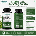 Vitalmins Tribulus Terrestris Tablets | Standardized Extract for Peak Athletic Performance, Physical Strength & Daily Vitality – 60 Tablets
