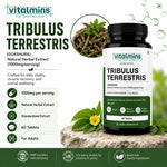 Vitalmins Tribulus Terrestris Tablets | Standardized Extract for Peak Athletic Performance, Physical Strength & Daily Vitality – 60 Tablets