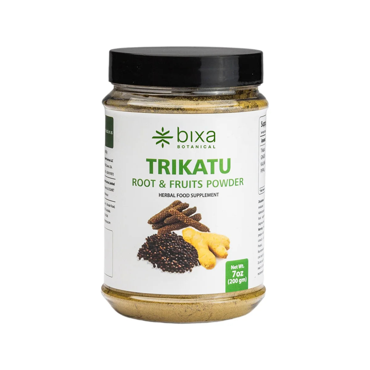Bixa Botanical Trikatu Powder (Ginger + Kalimiri + Pippali) | Pure Ayurvedic Digestive Fire (Agni) Enhancer & Bioavailability Booster (200g)
