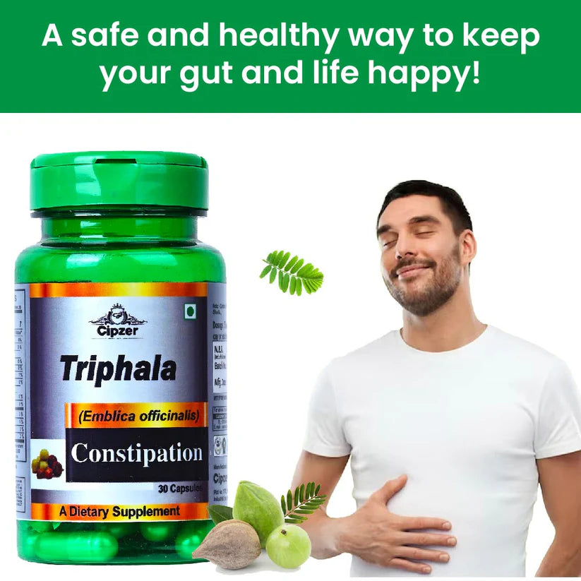 Cipzer Triphala Capsule - 30 Capsules | Natural Colon Cleanser, Digestive Health, Detox & Immunity Support