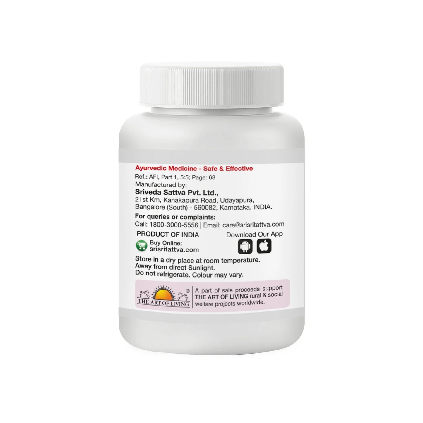 Sri Sri Tattvaa Triphala Guggulu 500 mg Tablets, 60 Tabs