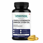 Vitalmins Triple Strength Omega 3 Fish Oil Softgels | Ultra-Pure High-Yield EPA & DHA for Heart, Joint, Brain & Eye Support – 60 Softgels