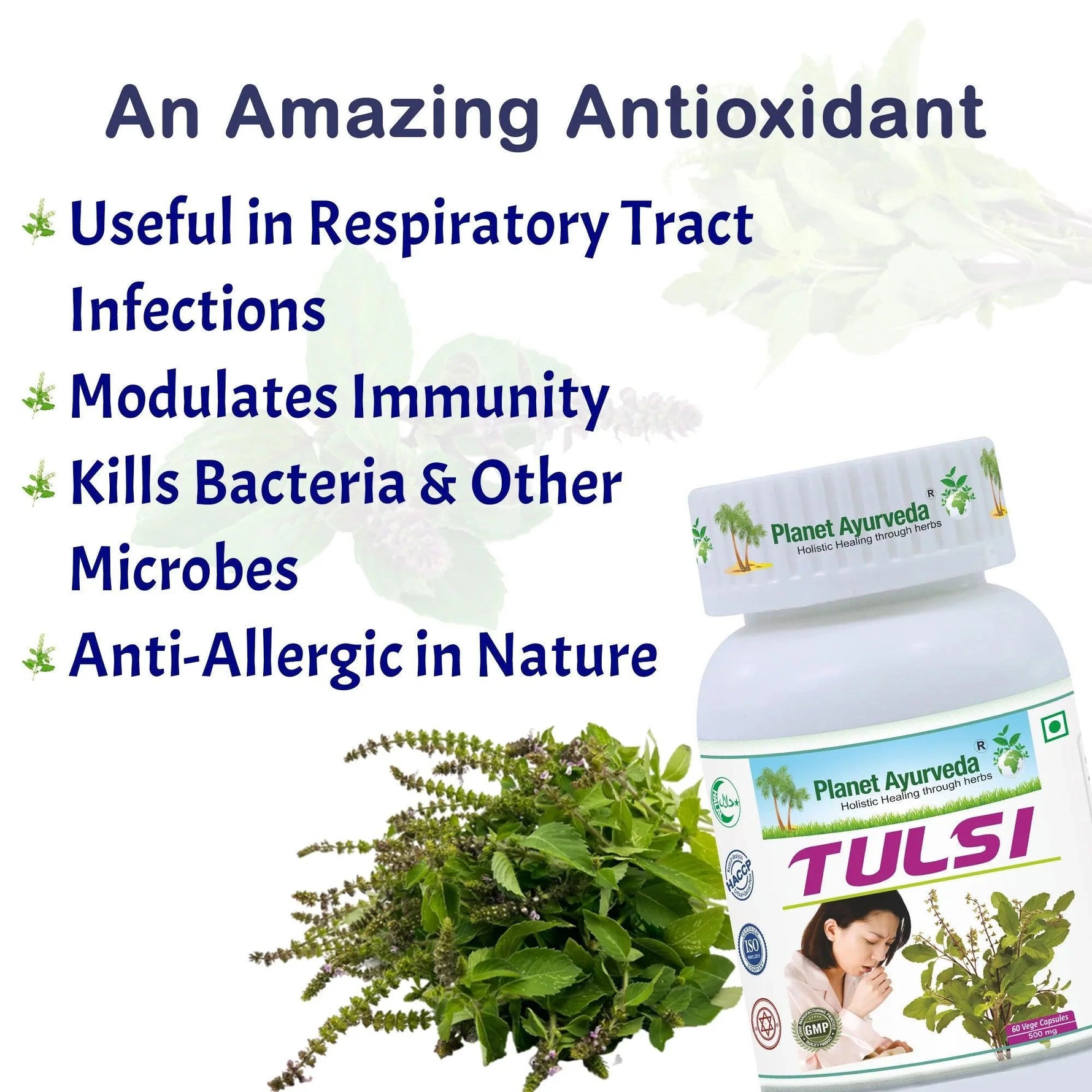 Planet Ayurveda Tulsi Capsule - 60 Capsules