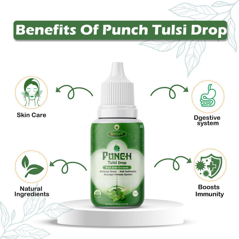 Divya Shree Tulsi Drop Immunity and Energy Booster | Strengthen and Stamina Support Digestive System Protects Liver Function 30ml Jeevan Care Ayurveda 