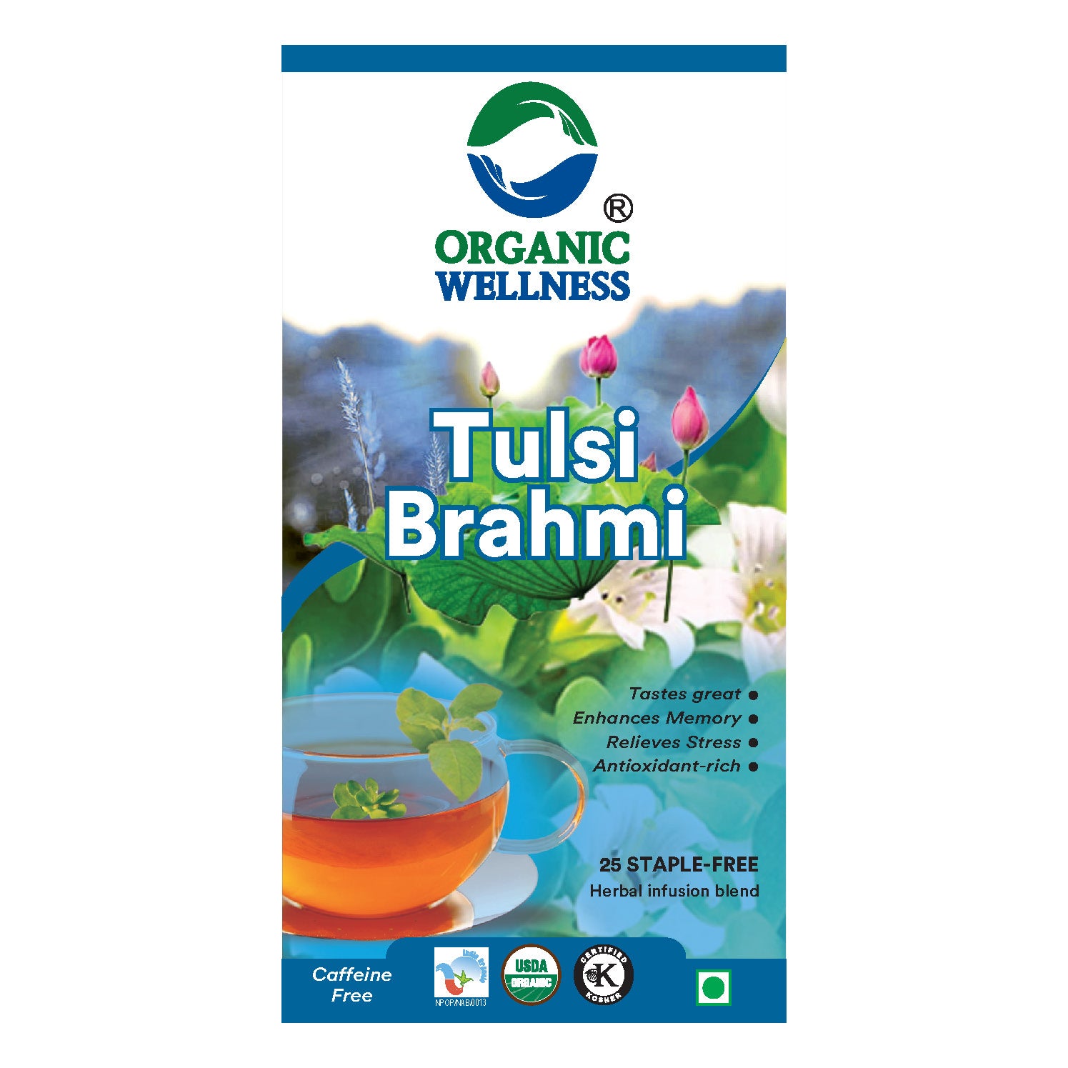 Organic Wellness Tulsi Brahmi Teabags -  25 Teabags