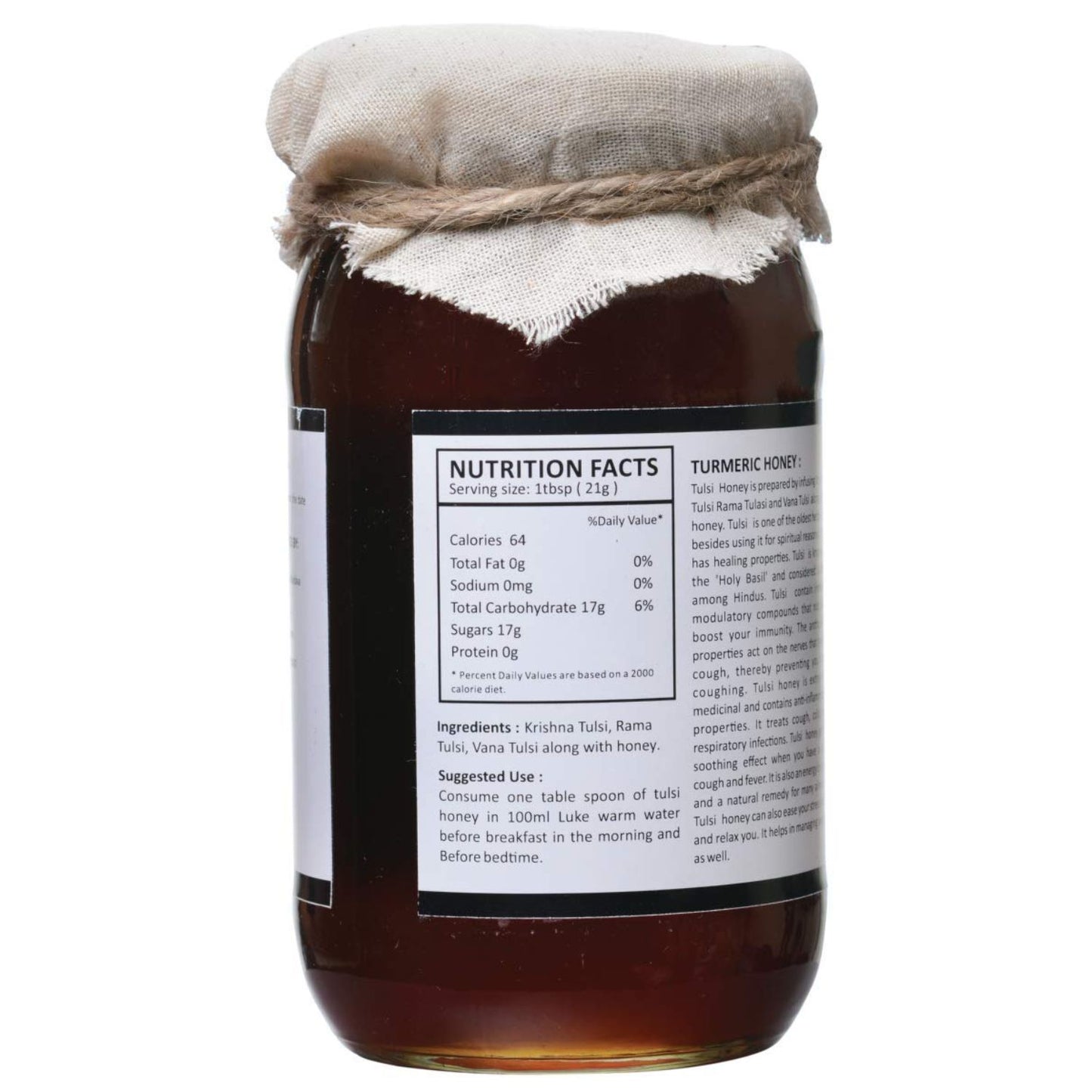 Vanalaya Tulsi Honey Infused with Tulsi Extract Immunity Booster Pure & Natural 500gm