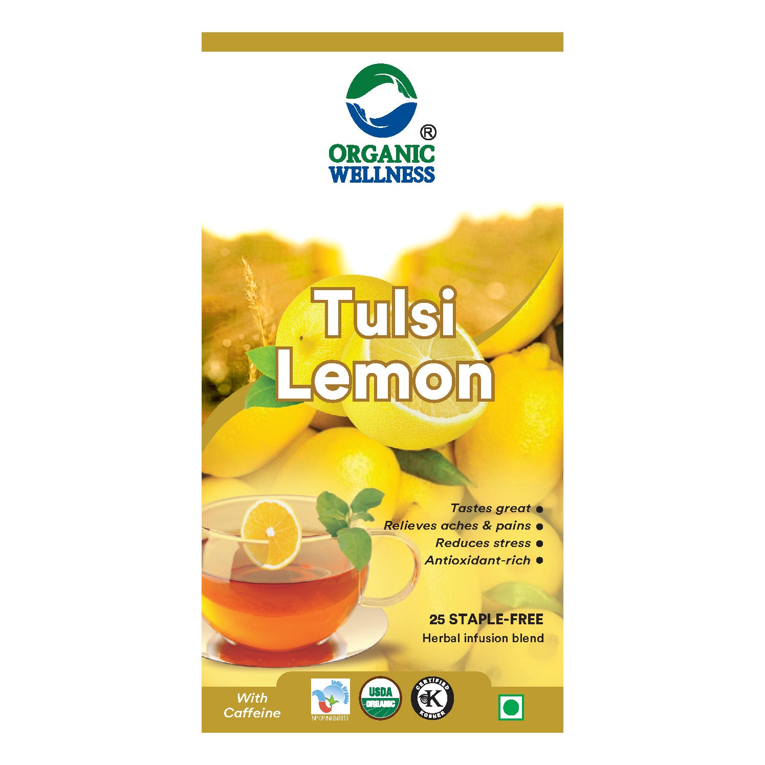 Organic Wellness Tulsi Lemon Teabags -  25 Teabags