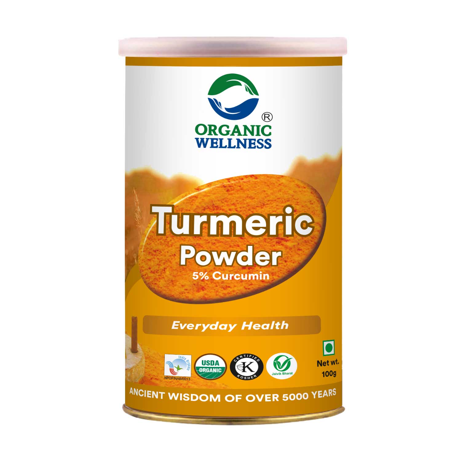 Organic Wellness Turmeric Powder - 5% Curcumin - 100gm