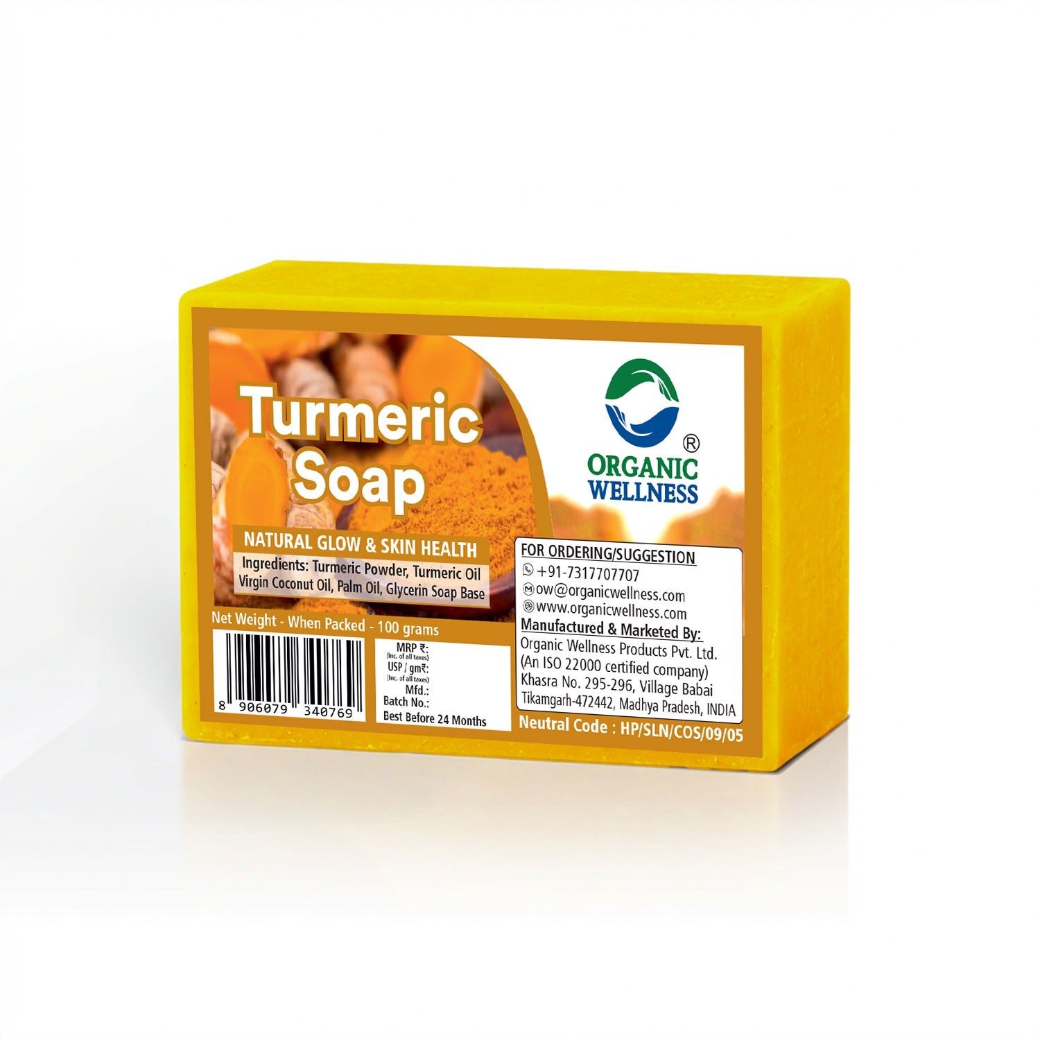 Organic Wellness Turmeric Soap 100 grams