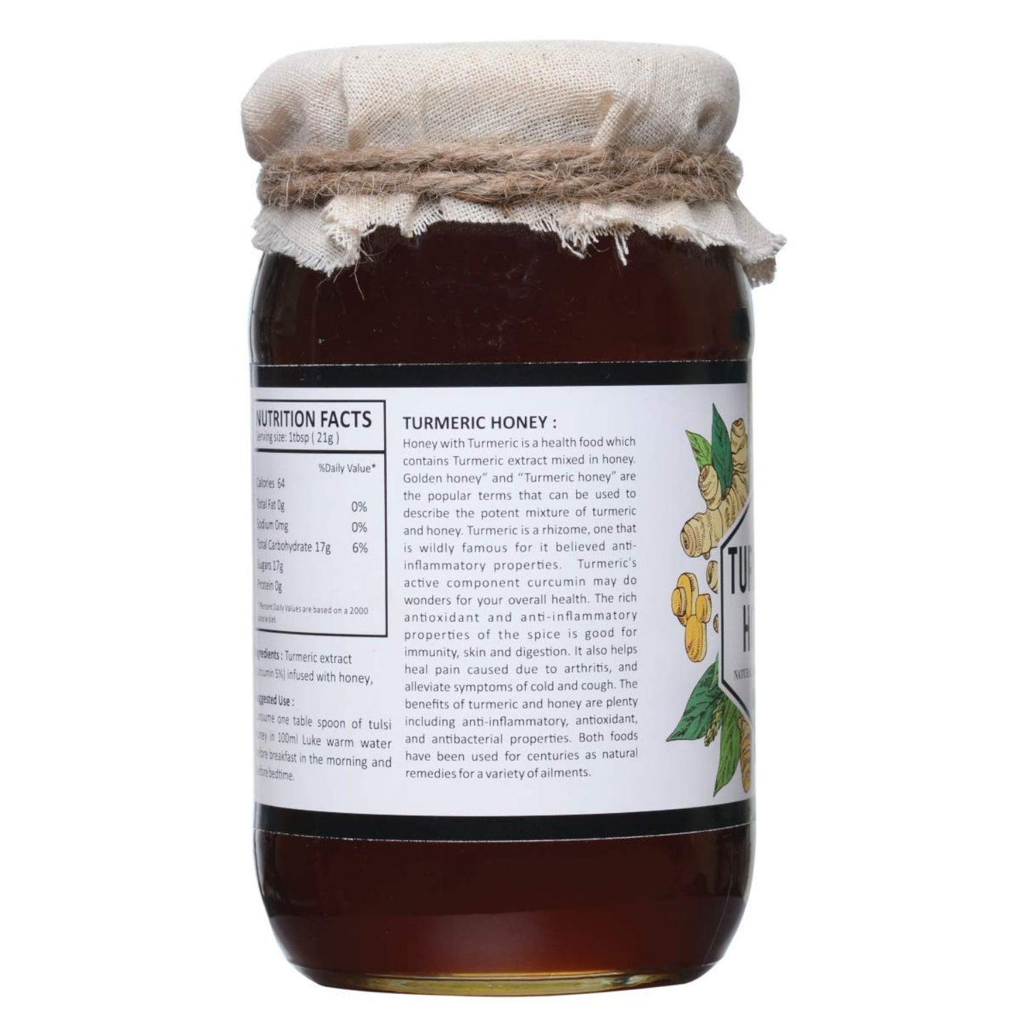 Vanalaya Turmeric Honey Infused with Turmeric Extract for Immunity Boosting and Digestion 500gm