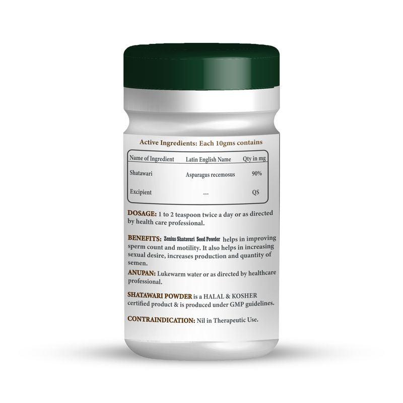 Zenius Shatavari seed Powder - for Sexual Health and Stamina Boosting - 100gm Powder