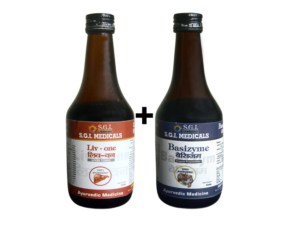 SGI Medicals Liv-one Syrup (200ml) & Basizyme Syrup (200ml) Combo