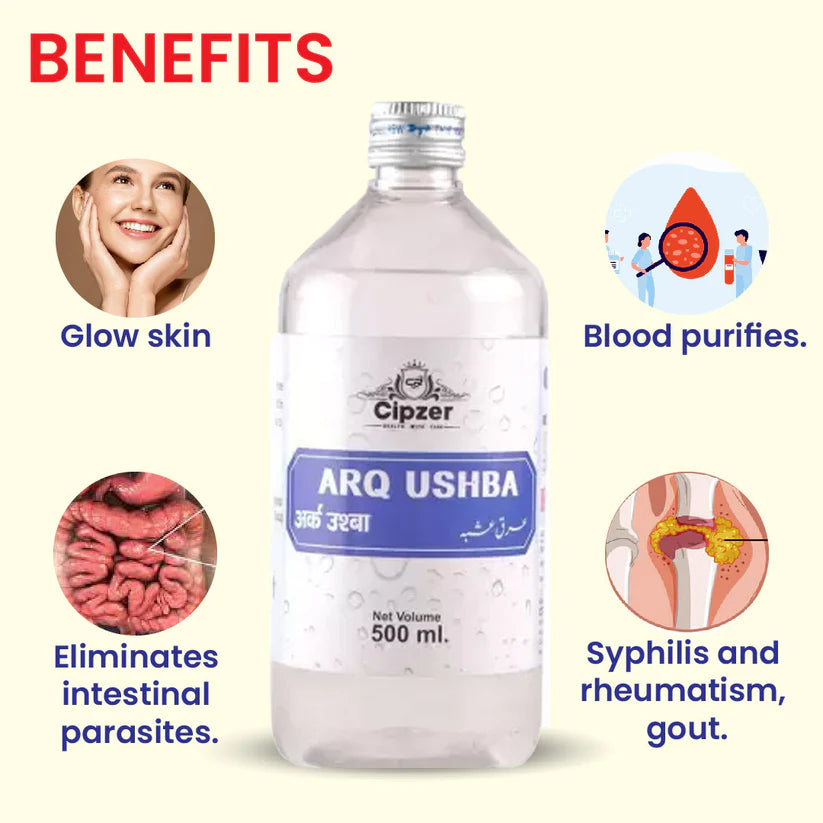 Cipzer Arq Usbha - 500ml | Natural Blood Purifier for Skin Diseases, Itching, Pimples & Detox Support