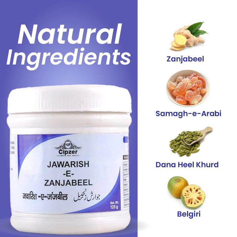 Cipzer Jawarish-E-Zanjabeel - 125gm | Herbal Digestive Tonic for Indigestion, Appetite & Gastric Relief