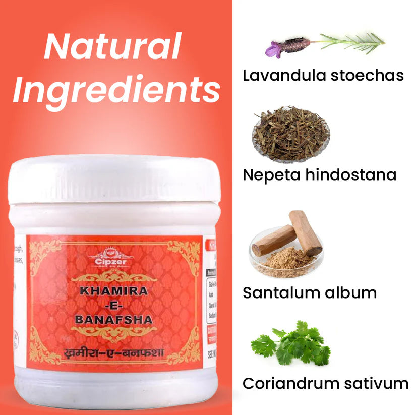 Cipzer Khamira-E-Banafsha Powder - 125g | Herbal Remedy for Cold, Cough, Fever, Respiratory & Throat Health