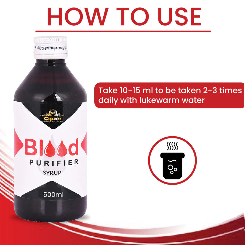 Cipzer Blood Purifier Syrup - 500ml | Herbal Detox Tonic for Clear Skin, Healthy Blood & Body Cleanse