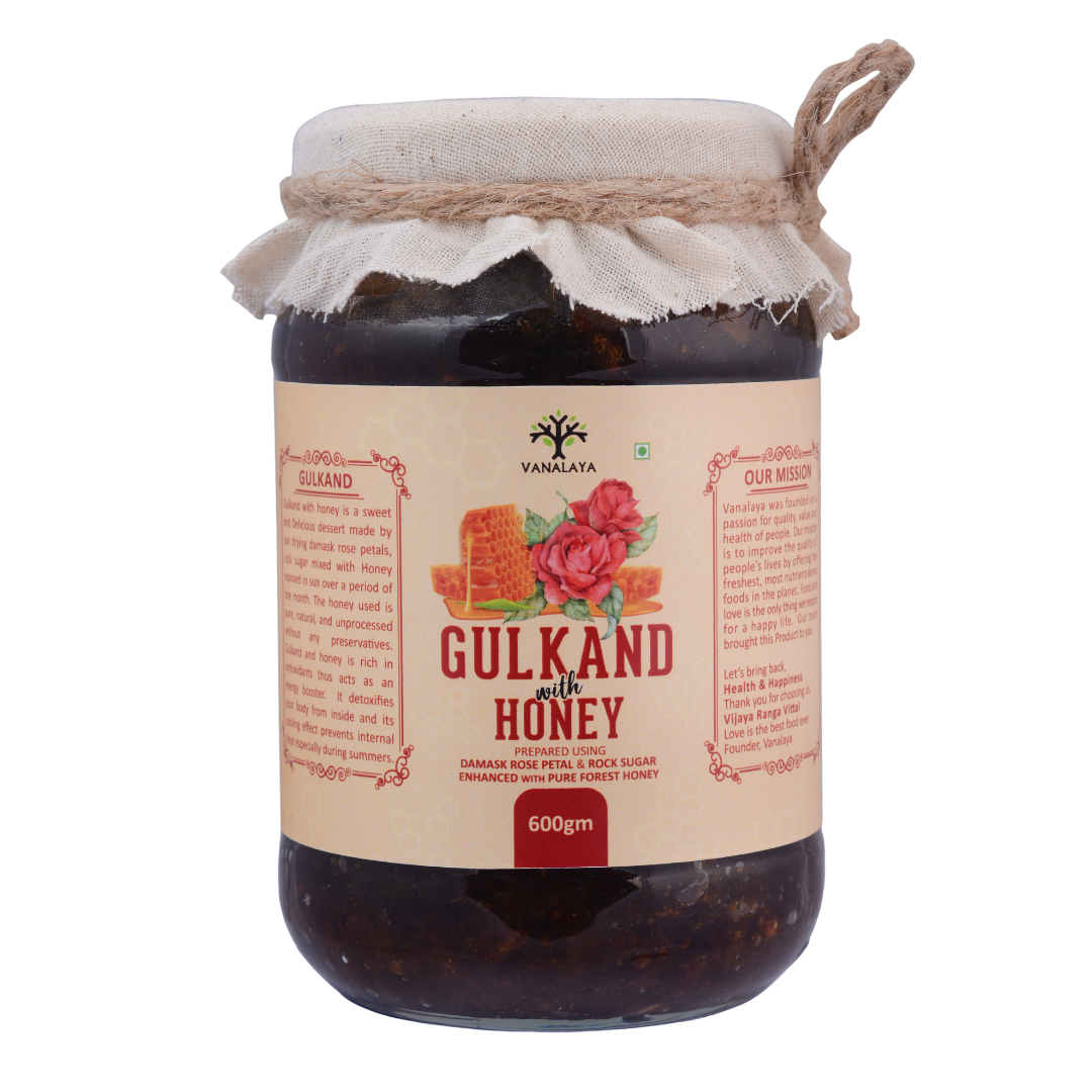 Vanalaya Natural Honey Gulkand Prepared Using Sun Cooked Damask Rose Along with Forest Honey