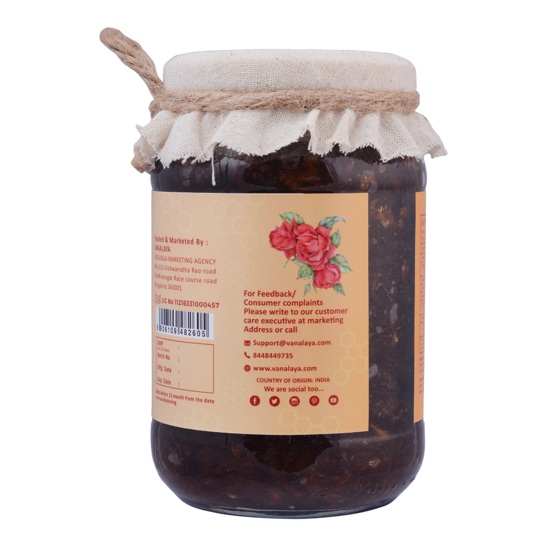 Vanalaya Natural Honey Gulkand Prepared Using Sun Cooked Damask Rose Along with Forest Honey