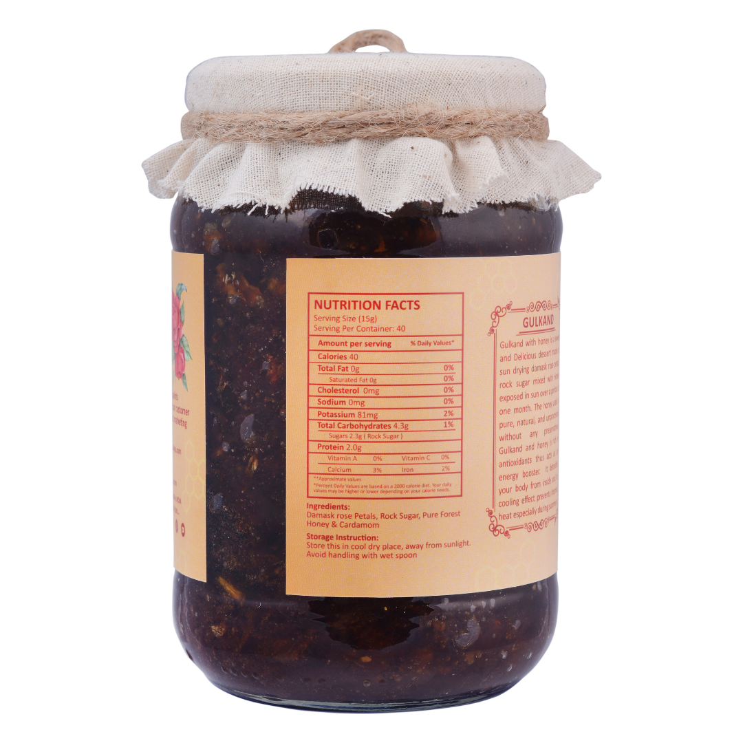 Vanalaya Natural Honey Gulkand Prepared Using Sun Cooked Damask Rose Along with Forest Honey